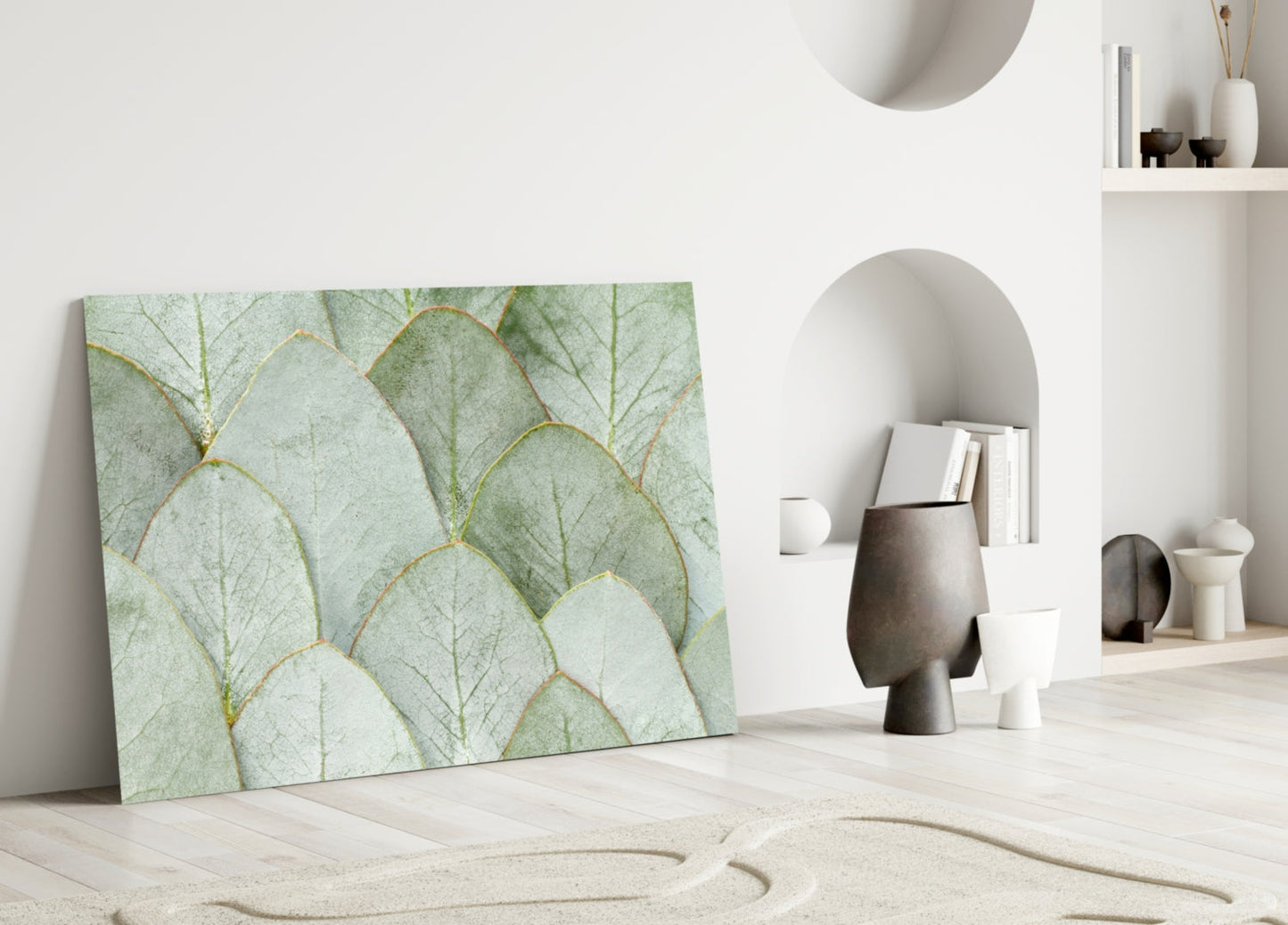Eucalyptus Leaves Glass Wall Art