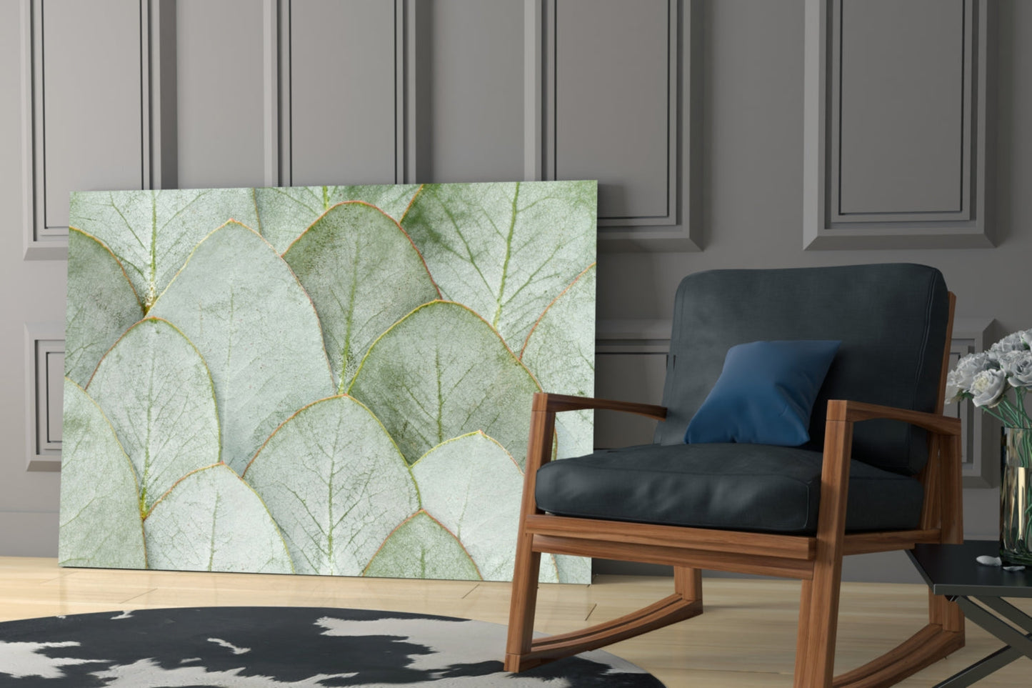 Eucalyptus Leaves Glass Wall Art