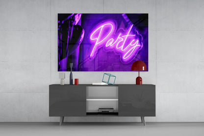 Party Neon Sign Glass Wall Art
