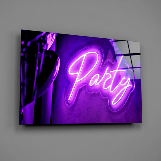 Party Neon Sign Glass Wall Art