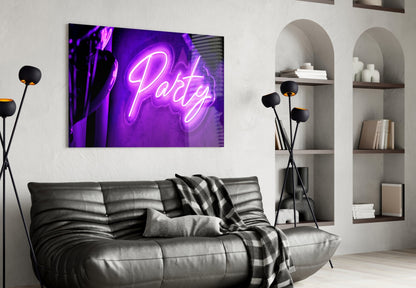 Party Neon Sign Glass Wall Art