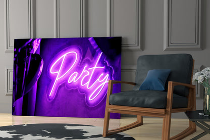Party Neon Sign Glass Wall Art