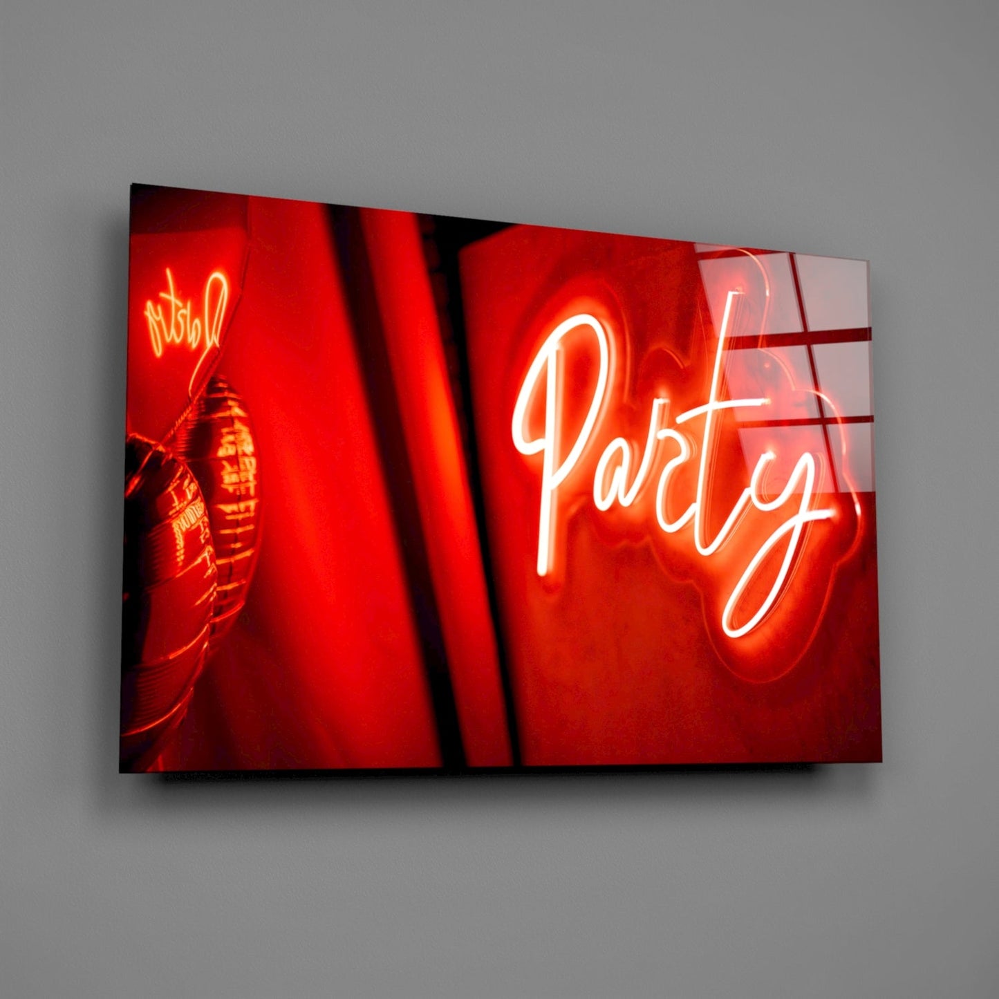 Party Neon Glass Wall Art