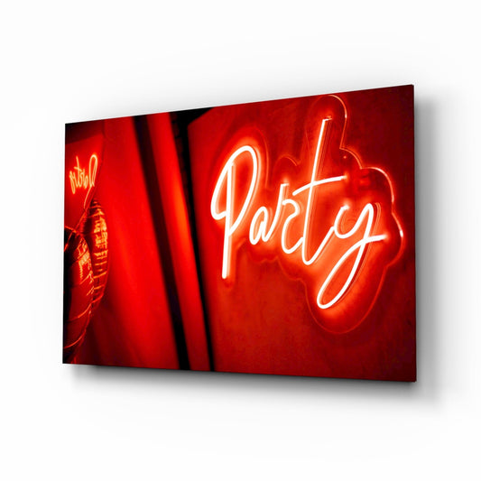 Party Neon glass wall art sign design