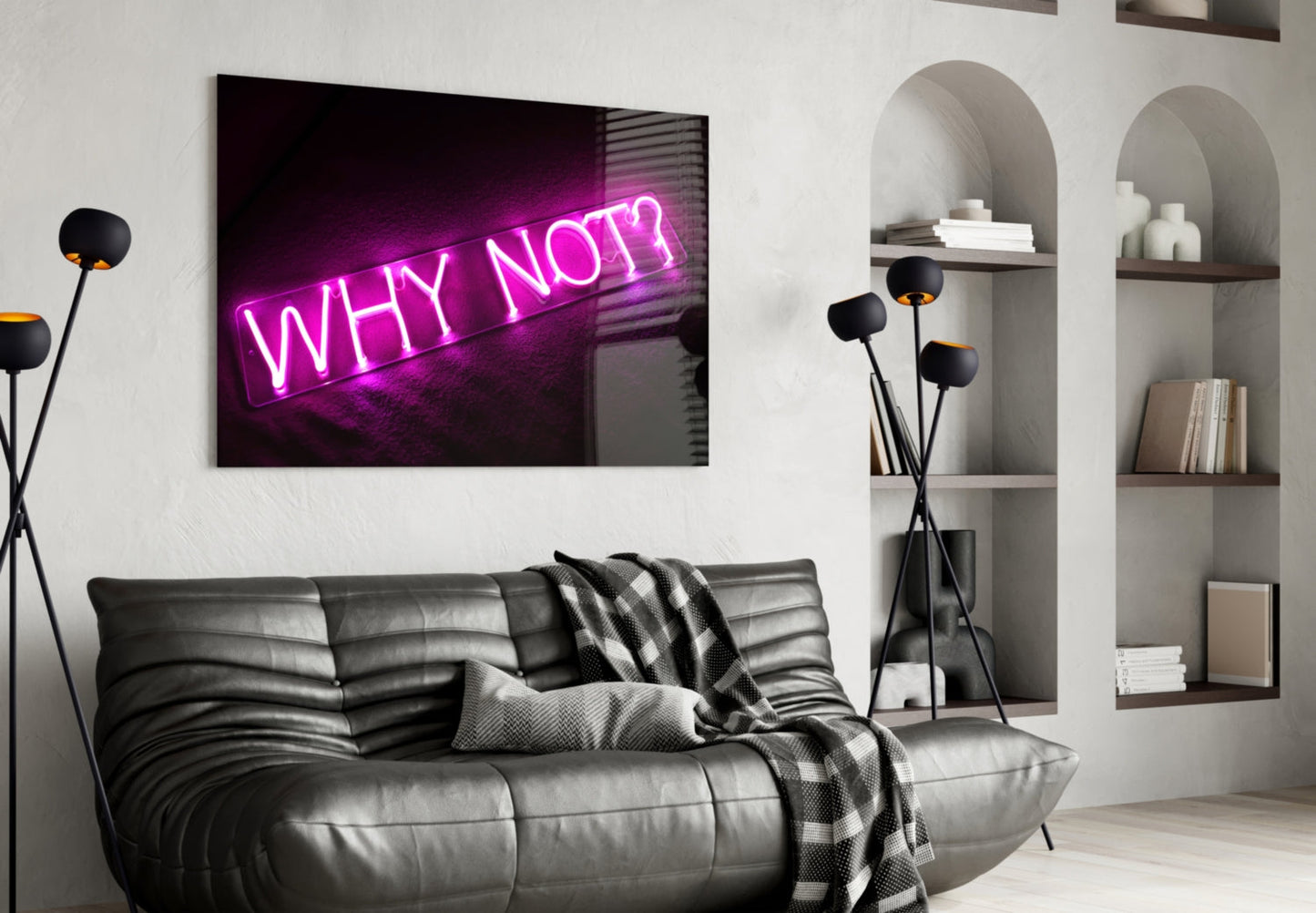 Why Not Neon Glass Wall Art