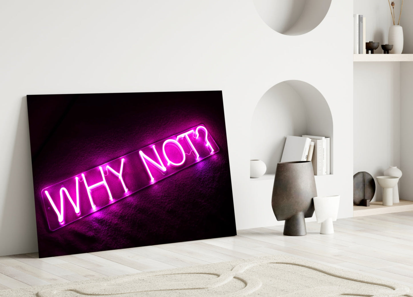 Why Not Neon Glass Wall Art