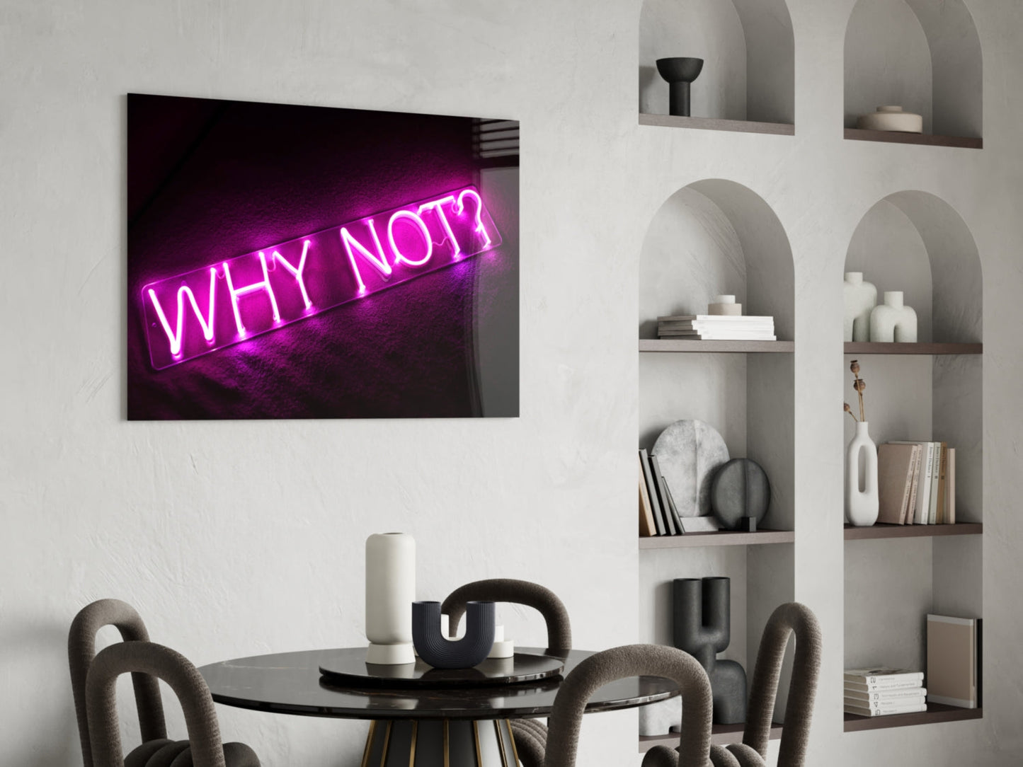 Why Not Neon Glass Wall Art