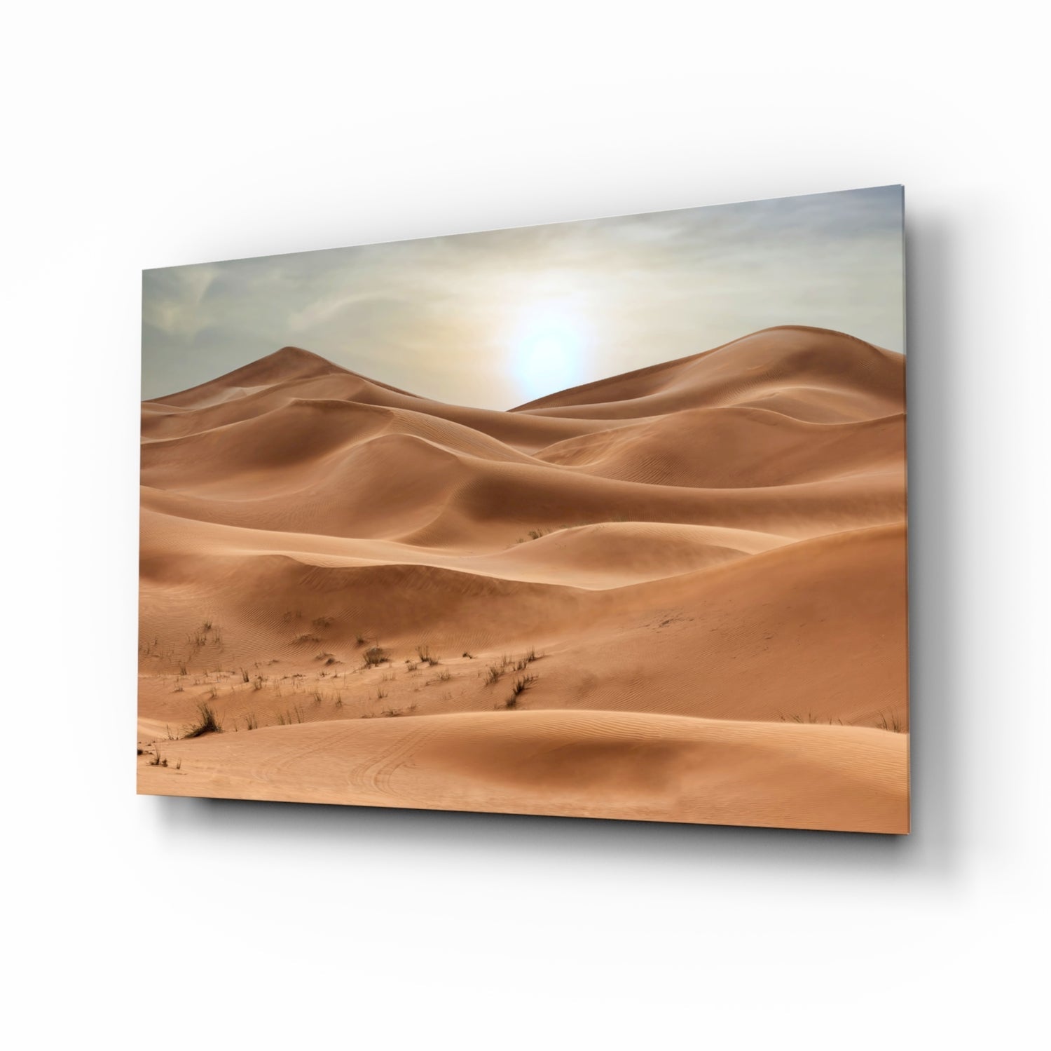 Desert Dune Glass Wall Art - Sahara landscape on tempered glass
