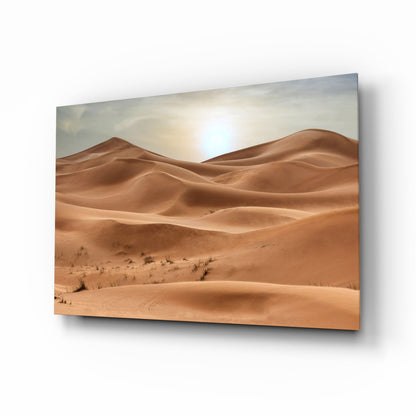 Desert Dune Glass Wall Art - Sahara landscape on tempered glass