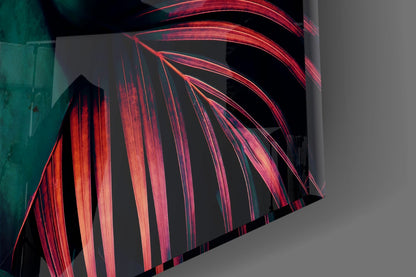 Coral Palm Glass Wall Art