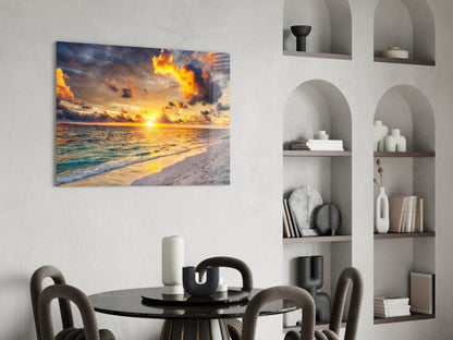 Maldives Sunset Glass Wall Art