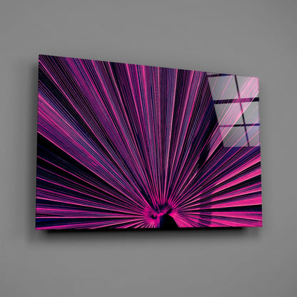 Magenta Fan Palm Glass Wall Art