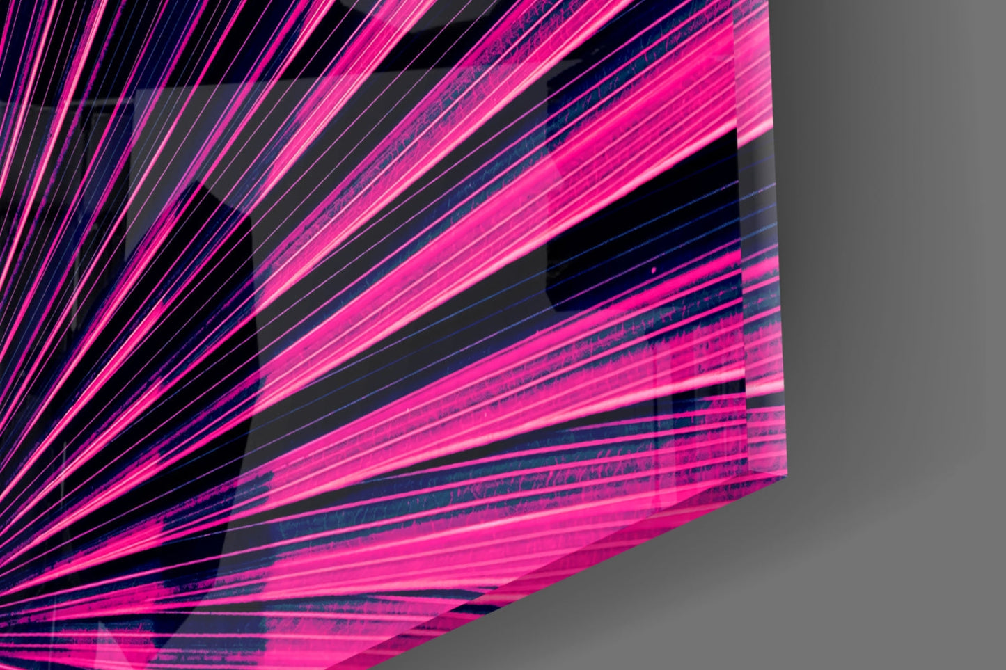 Magenta Fan Palm Glass Wall Art
