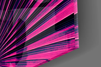 Magenta Fan Palm Glass Wall Art