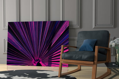 Magenta Fan Palm Glass Wall Art