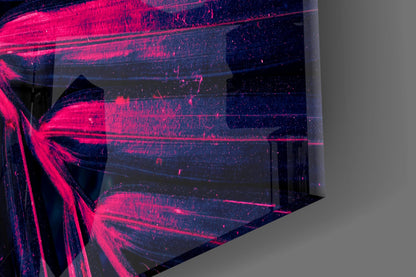 Magenta Palm Leaf Glass Wall Art