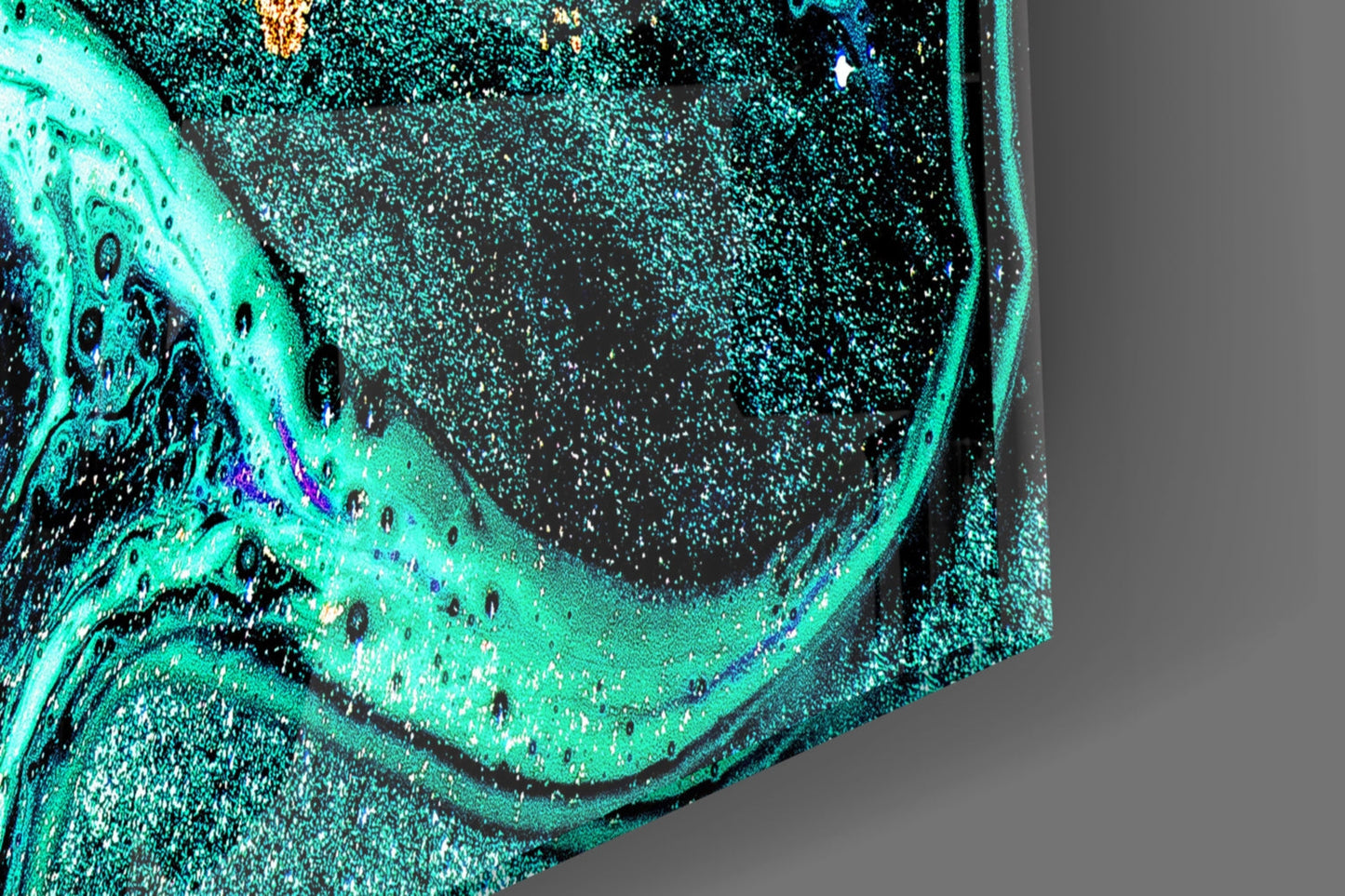 Turquoise Marble Glass Wall Art