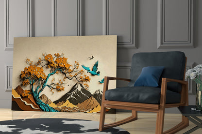 Paper Cut Landscape Glass Wall Art