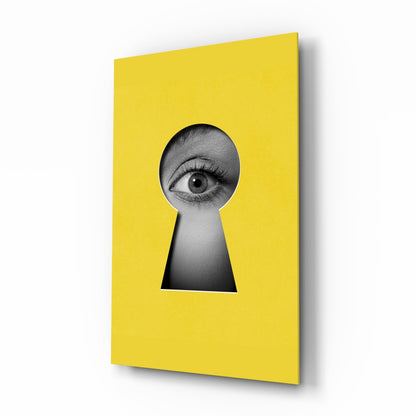Keyhole eye pop art glass wall art