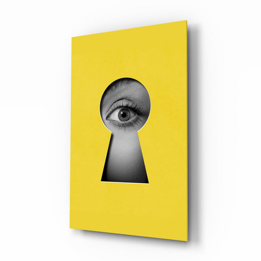 Keyhole eye pop art glass wall art