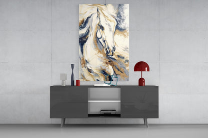 Windswept Horse Glass Wall Art