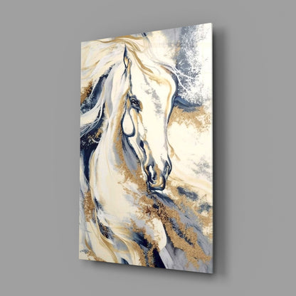 Windswept Horse Glass Wall Art