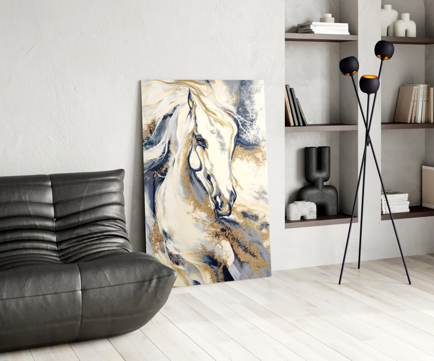 Windswept Horse Glass Wall Art