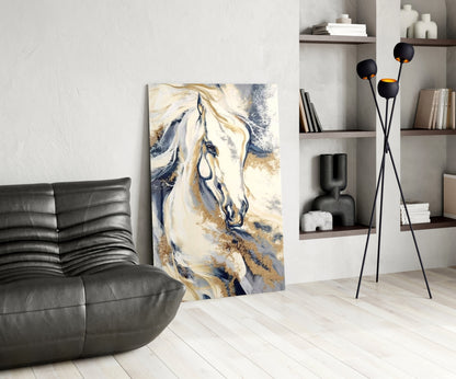 Windswept Horse Glass Wall Art