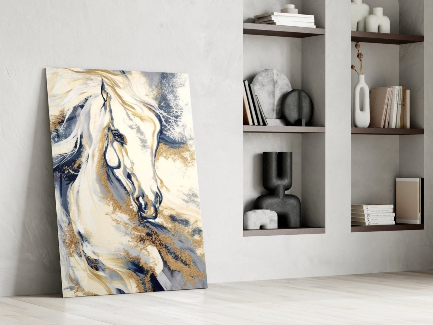 Windswept Horse Glass Wall Art