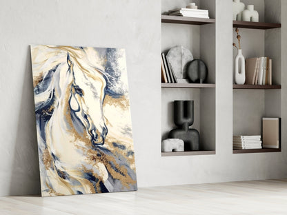 Windswept Horse Glass Wall Art