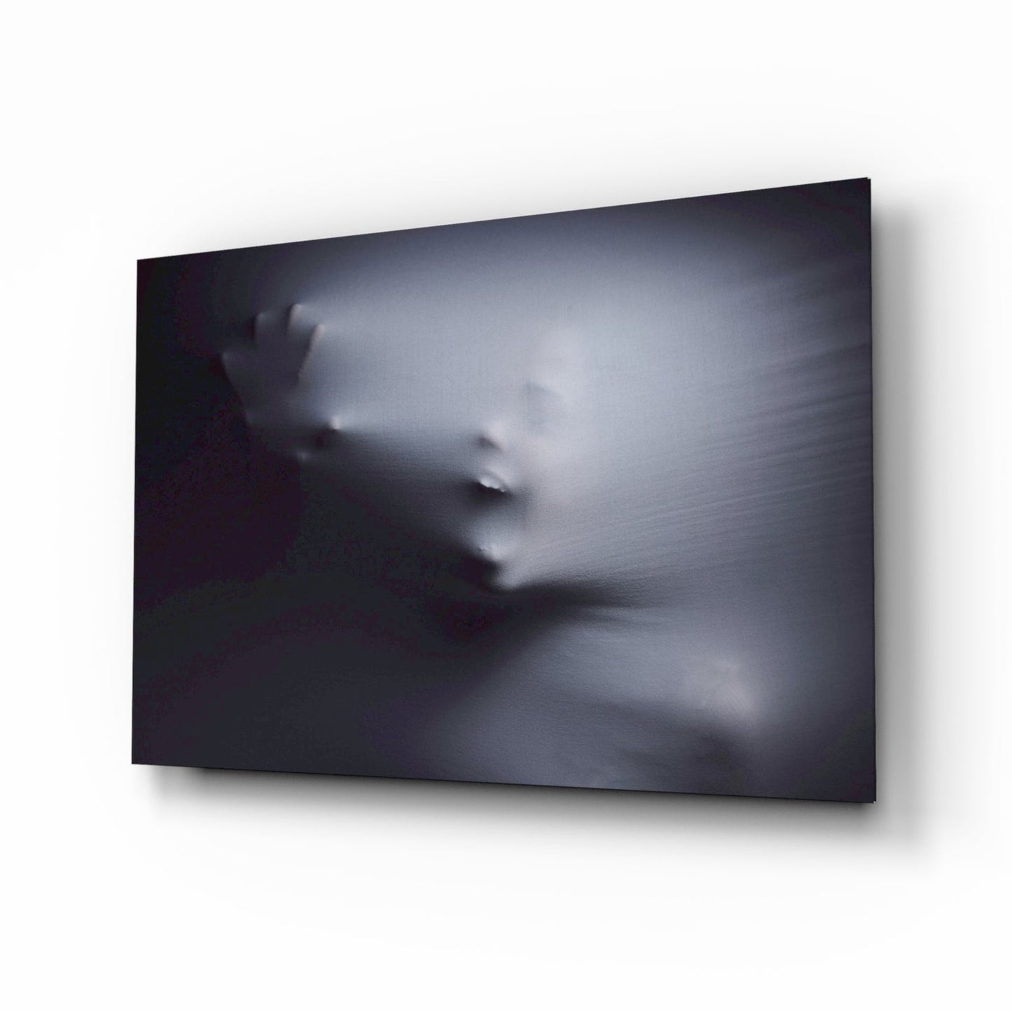 Silent scream figurative glass wall art