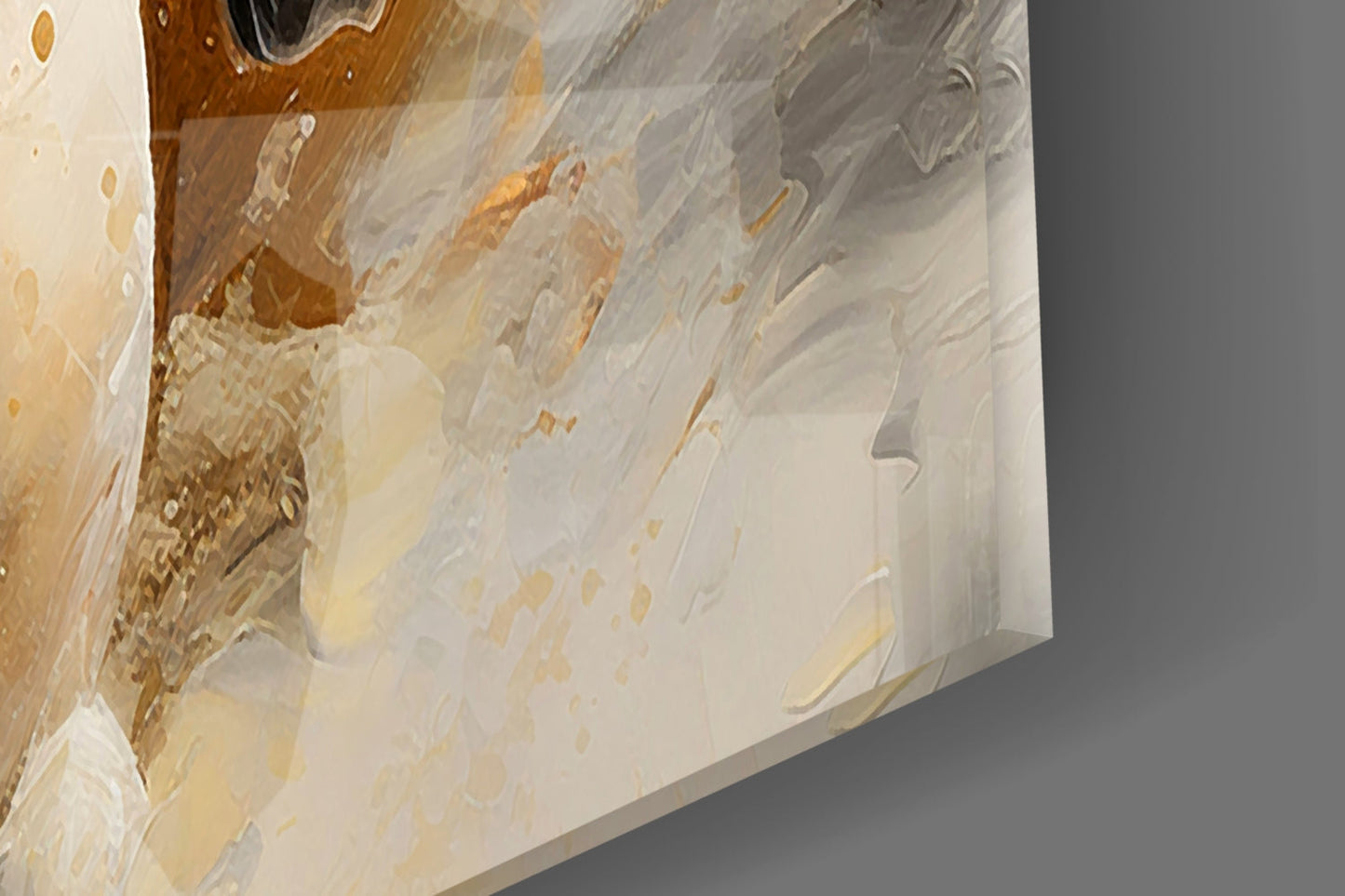 Gold Splatter Horse Glass Wall Art