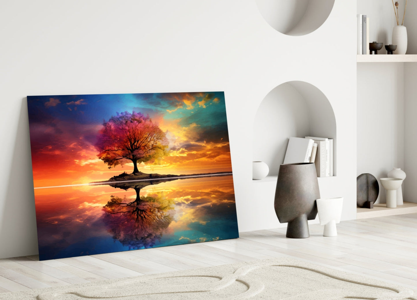 Rainbow Tree of Life Glass Wall Art