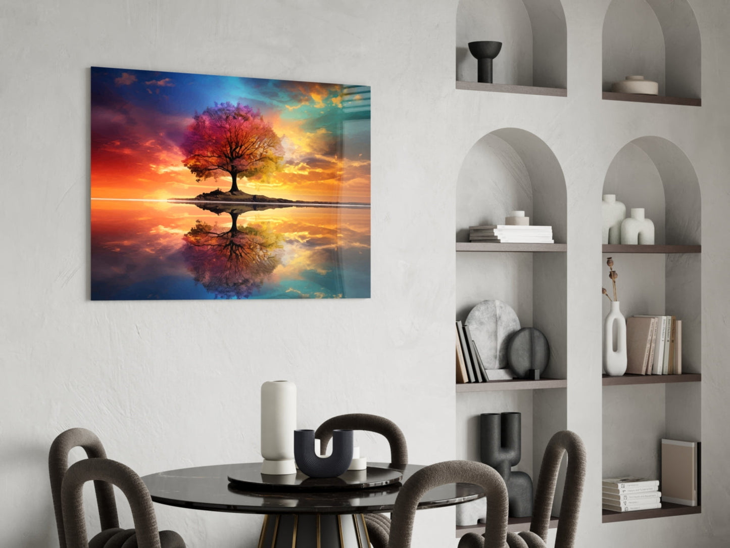 Rainbow Tree of Life Glass Wall Art