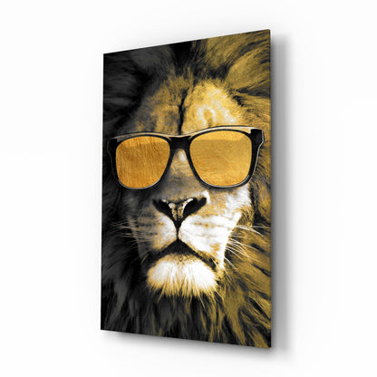 Lion glass wall art pop art design