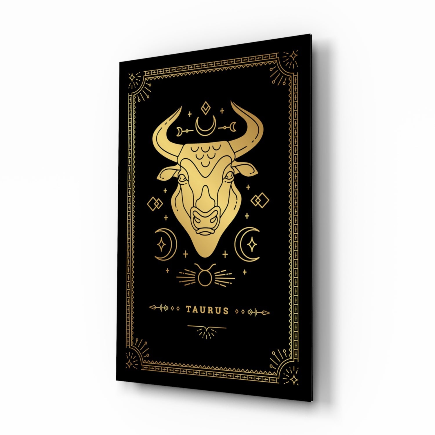 Taurus zodiac glass wall art