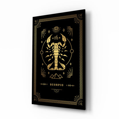 Cancer Zodiac glass wall art gold tarot design