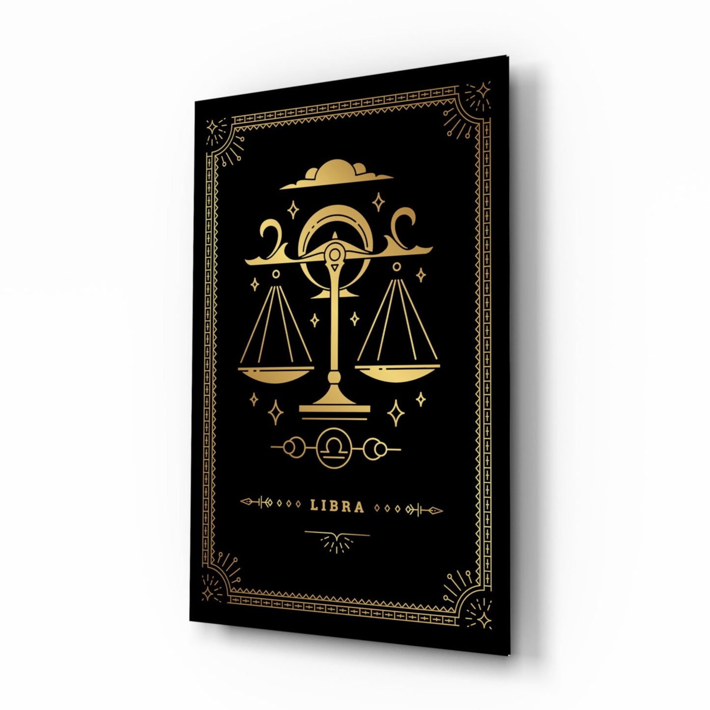 Libra zodiac glass wall art