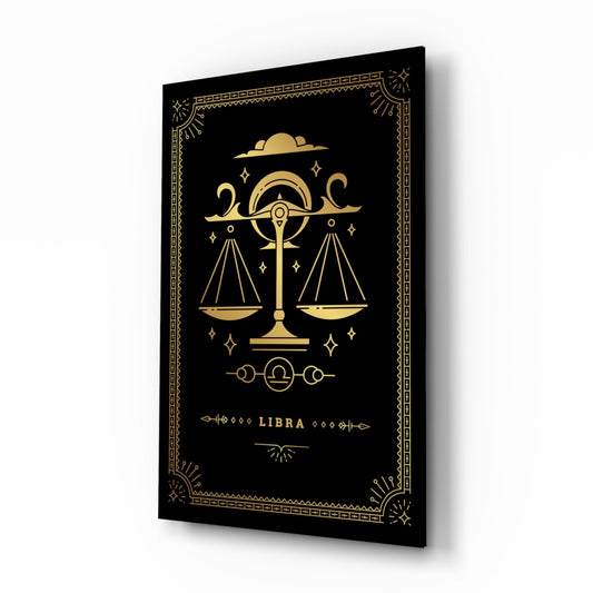 Libra zodiac glass wall art