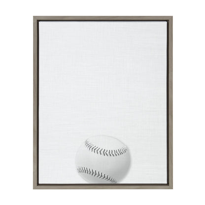 Vintage baseball framed canvas wall art in gray frame, easy to hang