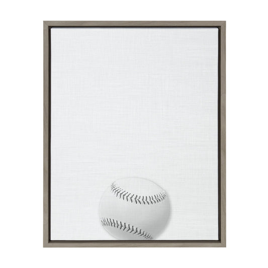 Sylvie Baseball Portrait Framed Canvas, Gray 18x24