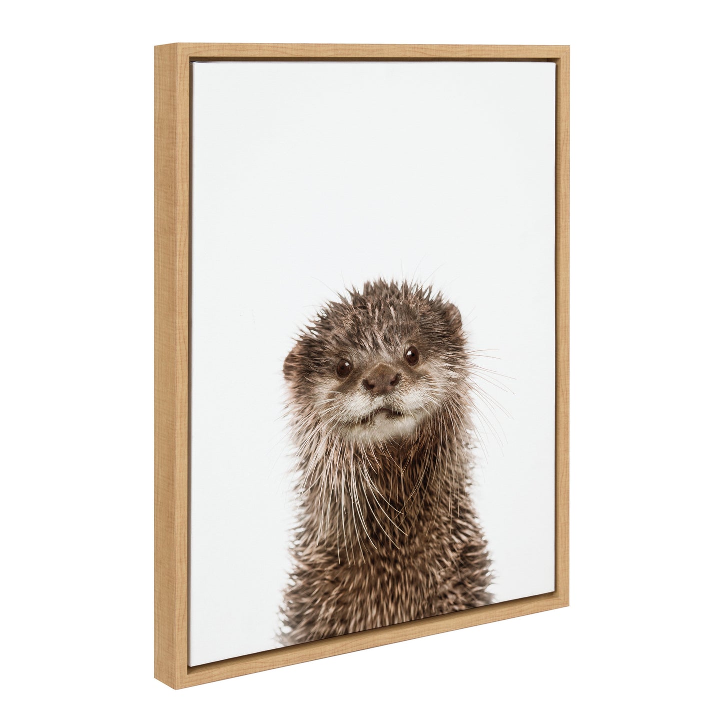 Otter Portrait Framed Canvas Wall Art, Nursery Decor