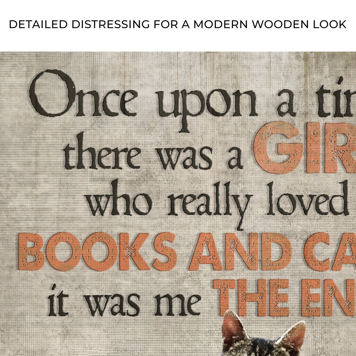 A Girl Who Loved Books And Cats Canvas Sign